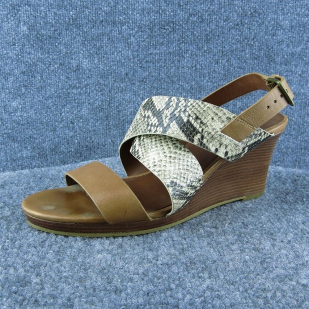 Cole Haan Women Strappy Sandal Shoes Brown Leather Size 9.5 Medium